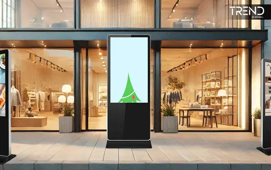 Interactive floor-standing kiosk digital